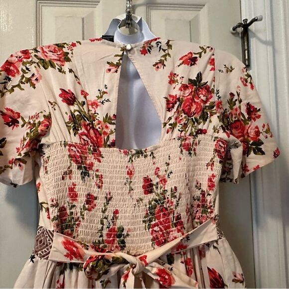 High low ( maxi length ) romper shirts set ! Super cute - new with tags- roses - Picture 6 of 10